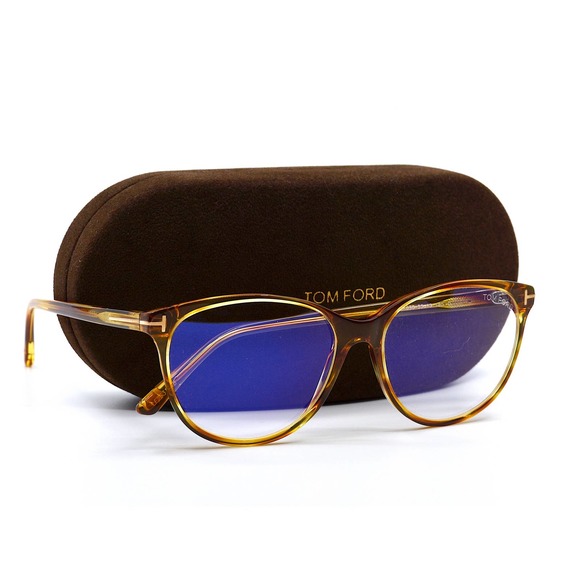 Tom Ford Accessories - TOM FORD TF5544-B/V 056 BLOND HAVANA BLUE BLOCK AUTHENTIC EYEGLASSES FRA…